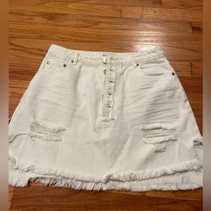 White Jean Skirt from Graffiti